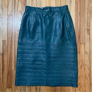 Vintage Green Leather Skirt